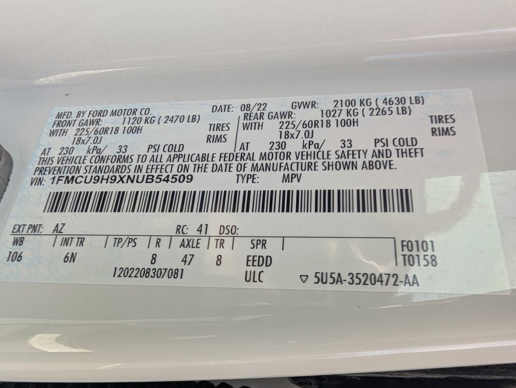 2022 Ford Escape SEL