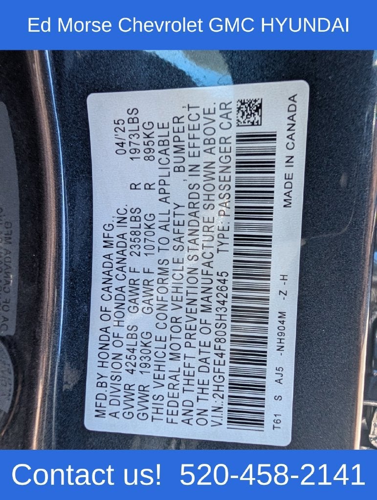 2025 Honda Civic Hybrid Sport Touring