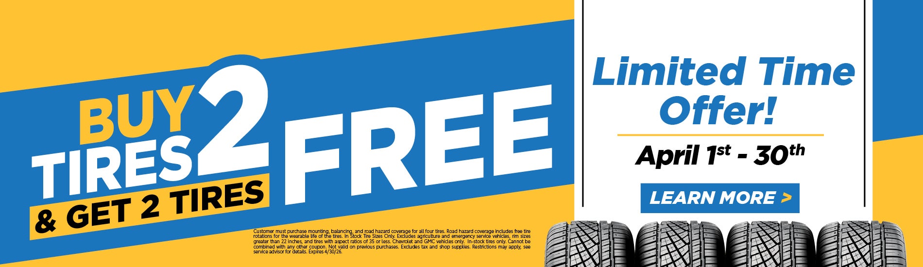 Buy 2 Tires Get 2 Tires Free